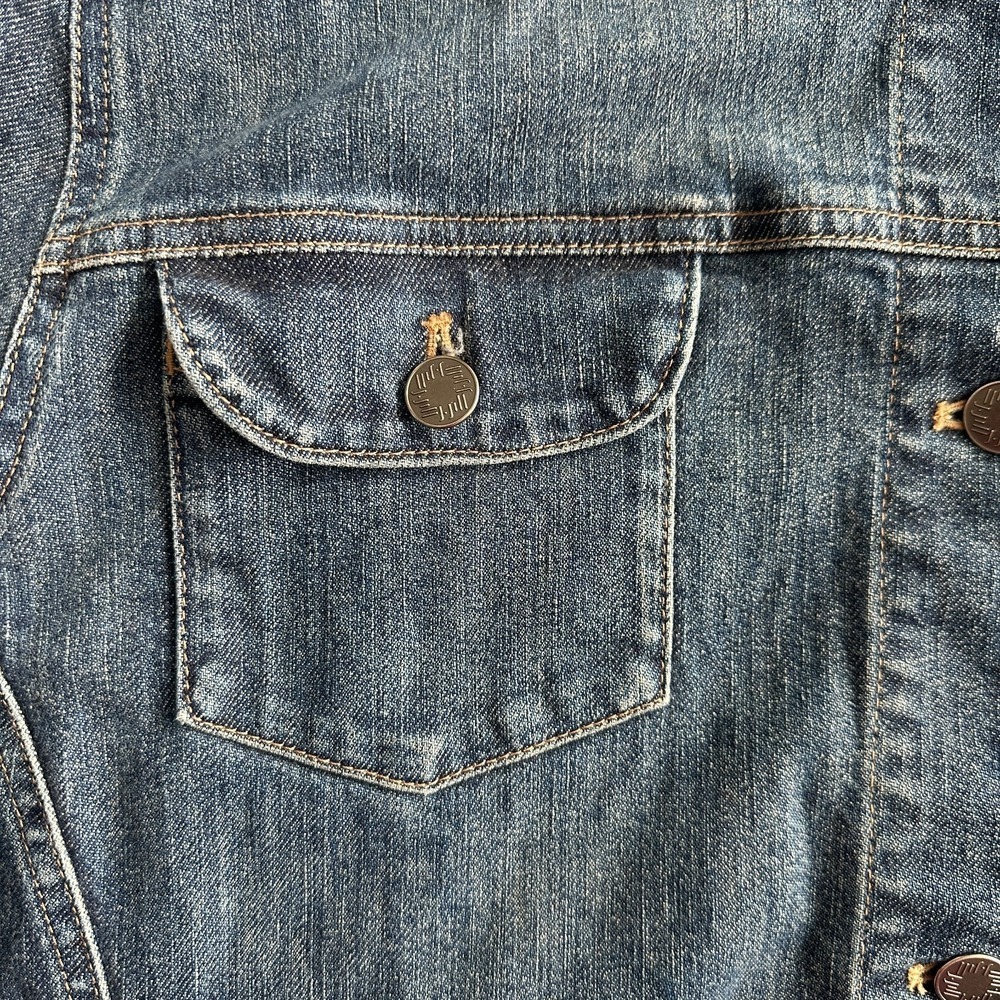 J Jill‎ Jacket Womens XL Trucker Blue Wash Soft Denim Western Boxy Stretch Relax - Picture 4 of 11